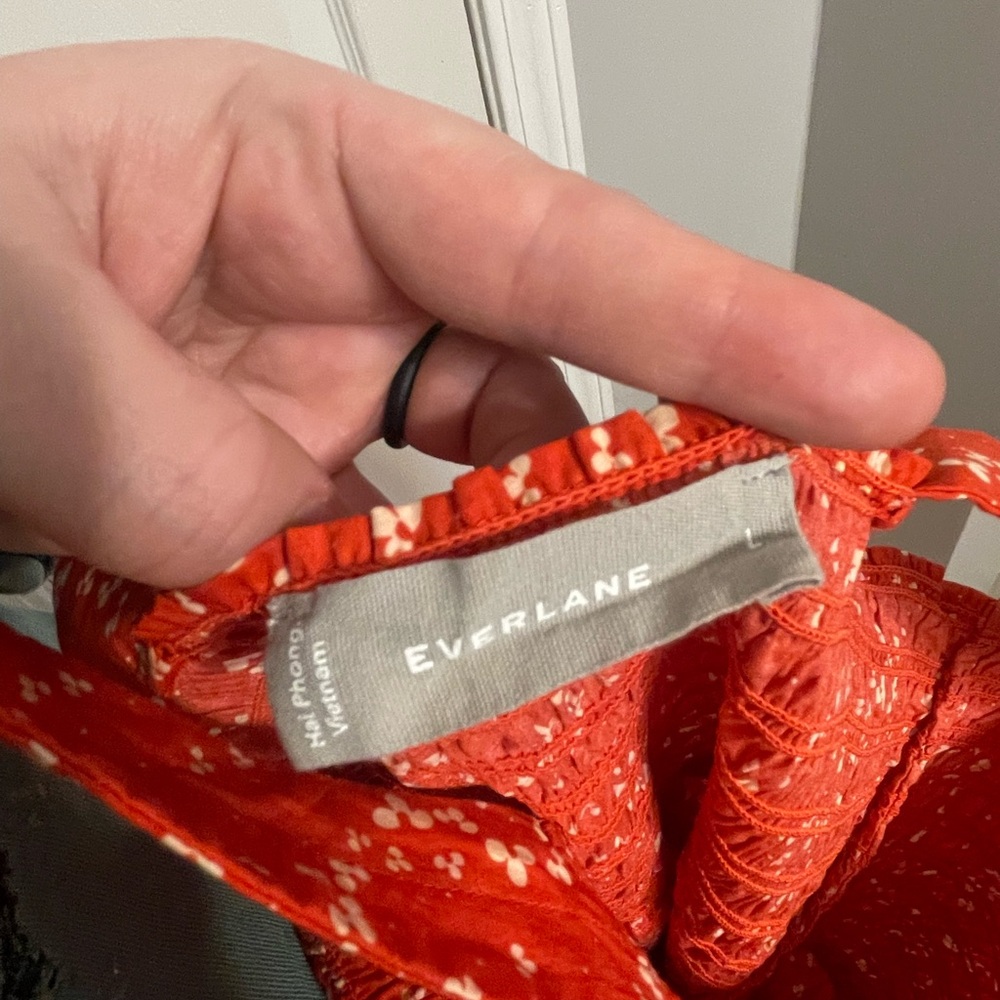 Everlane dress: orange-red maxi dress - Picture 4 of 4